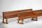 Large Solid Oak French Church Benches, 1960s, Set of 2 18