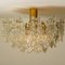 Brass and Glass Flush Mount Chandeliers by J.T. Kalmar, Set of 3 17