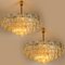 Brass and Glass Flush Mount Chandeliers by J.T. Kalmar, Set of 3 11