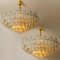 Brass and Glass Flush Mount Chandeliers by J.T. Kalmar, Set of 3 8