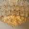 Brass and Glass Flush Mount Chandeliers by J.T. Kalmar, Set of 3 4