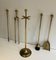 Neoclassical Style Brass Fireplace Tools, 1970s 1