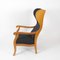 Mid-Century Biedermeier Style Cherrywood Wingback Chair, Image 1