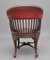 Oak & Leather Swivel Desk Chair, 1800s 6