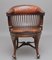 Oak & Leather Swivel Desk Chair, 1800s 8