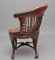 Oak & Leather Swivel Desk Chair, 1800s 5