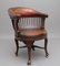 Oak & Leather Swivel Desk Chair, 1800s 1