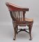 Oak & Leather Swivel Desk Chair, 1800s, Image 7