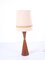 Floor Lamp with Wooden Base & Original Shade, 1960s 1