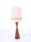 Floor Lamp with Wooden Base & Original Shade, 1960s, Image 1