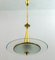 Mid-Century Modern Brass and Glass Ceiling Lamp from Fontana Arte, 1950s, Image 4