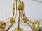 Golden Glass & Brass Sputnik Chandelier from Kaiser Idell / Kaiser Leuchten, 1960s 6
