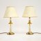 Antique Neoclassical Style Glass & Brass Table Lamps, 1950s, Set of 2, Image 1