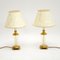 Antique Neoclassical Style Glass & Brass Table Lamps, 1950s, Set of 2 2