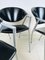 Vintage Italian Black & Gray Leather Dining Chairs from Calligaris, Set of 4, Image 15