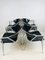 Vintage Italian Black & Gray Leather Dining Chairs from Calligaris, Set of 4 1