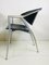 Vintage Italian Black & Gray Leather Dining Chairs from Calligaris, Set of 4, Image 6