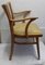 Vintage Beech & Yellow Vinyl Armchair with Spring Cage Seat, 1960s 3