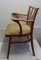 Vintage Beech & Yellow Vinyl Armchair with Spring Cage Seat, 1960s 5