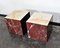 Italian Multi-Colored Marble Cube Tables on Wheels, 1980s, Set of 2 11