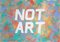 Ryan Rivadeneyra, Not Art, Kalligrafie Wandmalerei, Acrylrot und Grün, 2021 1