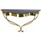 Mid-Century Italian Console Table in Brass and Glass, Image 1