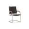 Schwarzer S74 Freischwinger aus Leder von Thonet 1