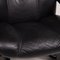 Consul Black Leather Armchair and Stool from Stressless 3