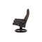 Consul Black Leather Armchair and Stool from Stressless, Image 13