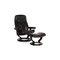 Consul Black Leather Armchair and Stool from Stressless 1