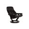 Consul Black Leather Armchair and Stool from Stressless 2
