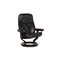 Consul Black Leather Armchair and Stool from Stressless 9