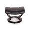 Consul Black Leather Armchair and Stool from Stressless 16