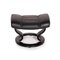 Consul Black Leather Armchair and Stool from Stressless, Image 16