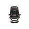 Consul Black Leather Armchair and Stool from Stressless 8