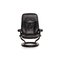 Consul Black Leather Armchair and Stool from Stressless, Image 8