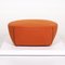 Portofino Leather Armchair from Minotti with Orange Stool, Set of 2, Image 17