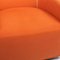 Portofino Leather Armchair from Minotti with Orange Stool, Set of 2 2
