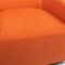 Portofino Leather Armchair from Minotti with Orange Stool, Set of 2, Image 2