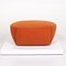 Portofino Leather Armchair from Minotti with Orange Stool, Set of 2, Image 18