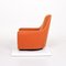 Portofino Leather Armchair from Minotti with Orange Stool, Set of 2 14