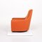 Portofino Leather Armchair from Minotti with Orange Stool, Set of 2, Image 14