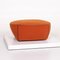 Portofino Leather Armchair from Minotti with Orange Stool, Set of 2 15