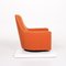 Portofino Leather Armchair from Minotti with Orange Stool, Set of 2 12