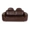 Dark Brown Leather Sofa Set by Ewald Schillig, Set of 2 7