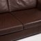 Dark Brown Leather Sofa Set by Ewald Schillig, Set of 2 3