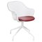 Silla giratoria Luta de cuero blanco y rojo de Antonio Citterio para B & B Italia, 2004, Imagen 1