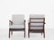 Mid-Century Danish Easy Chairs in Solid Teak and Fabric, 1960s, Set of 2, Image 2