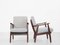 Mid-Century Danish Easy Chairs in Solid Teak and Fabric, 1960s, Set of 2, Image 1