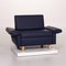 Dark Blue Leather Armchair by Minnie Franz, Image 2